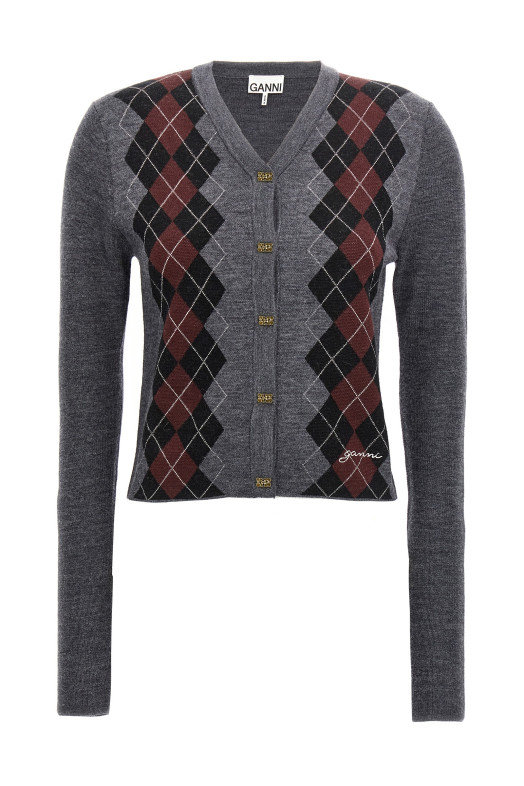 Argyle cardigan Gray