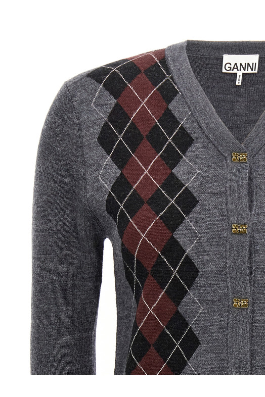 Argyle cardigan Gray