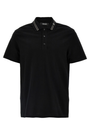 'Medusa embroidery' polo shirt Black