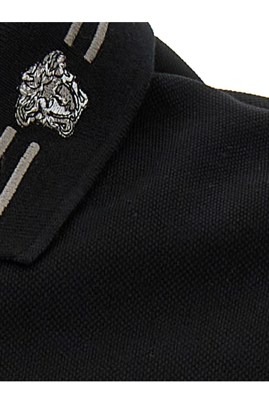'Medusa embroidery' polo shirt Black