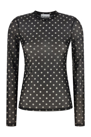 'Printed Sheer' sweater Black