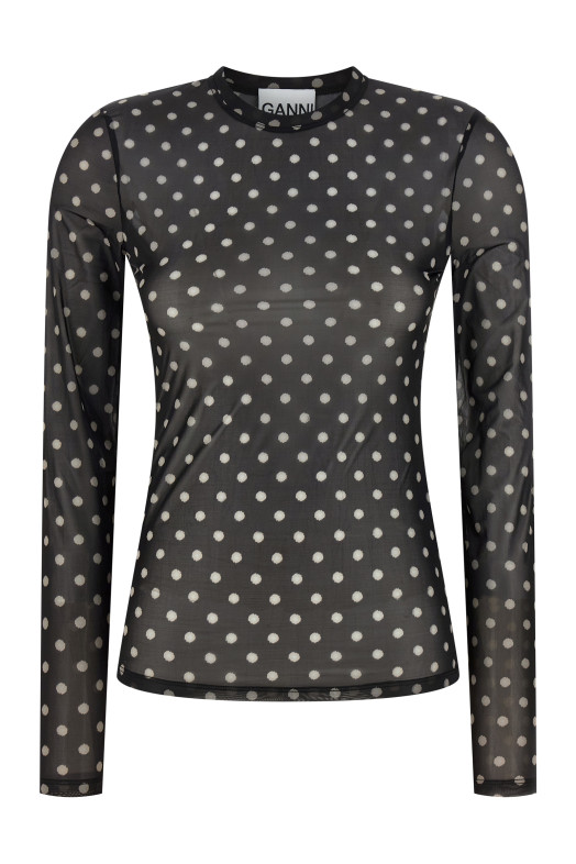 'Printed Sheer' sweater Black