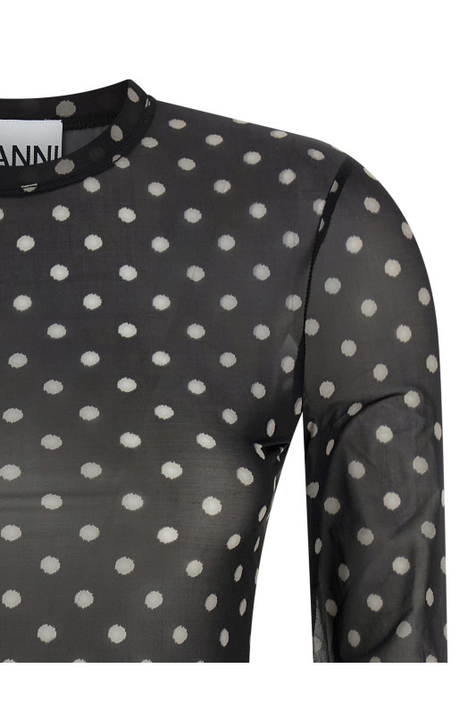 'Printed Sheer' sweater Black