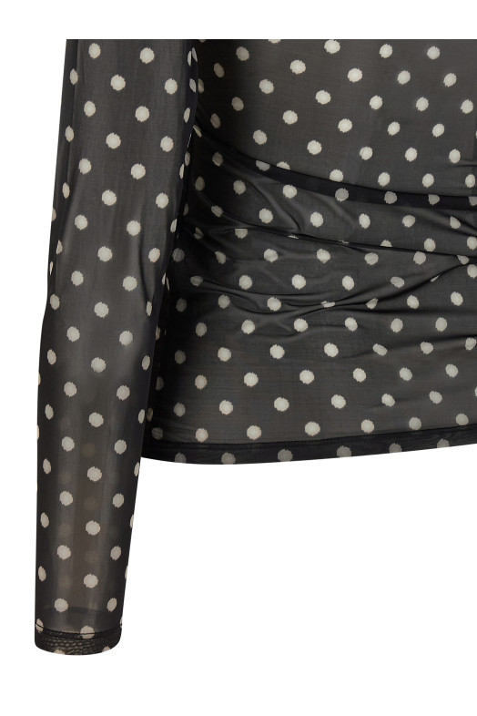 'Printed Sheer' sweater Black