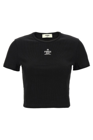 'Fendi' cropped T-shirt Black