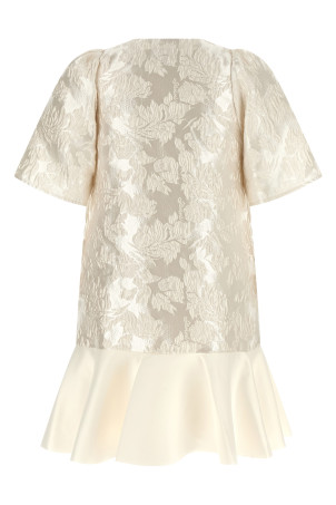 'Satin Cloque' mini dress White