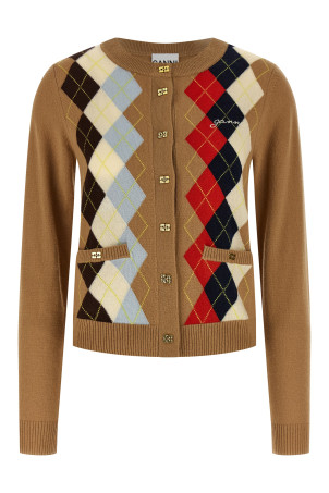Diamond-shaped cardigan Beige