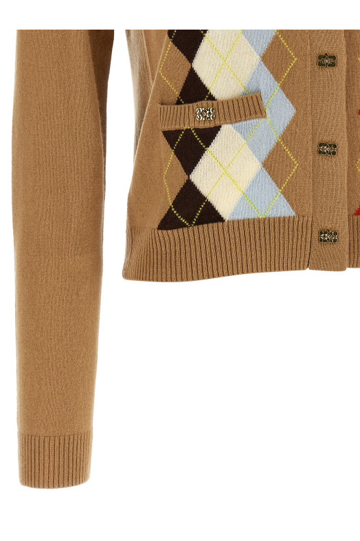 Кардиган в форме ромба Бежевый GANNI A107005502Q