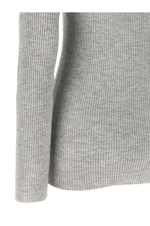 Светр з високим коміром сірий BRUNELLO CUCINELLI M41822903C072