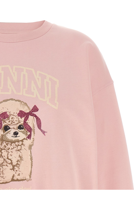 Свитшот с принтом спереди Розовый GANNI A1060026868