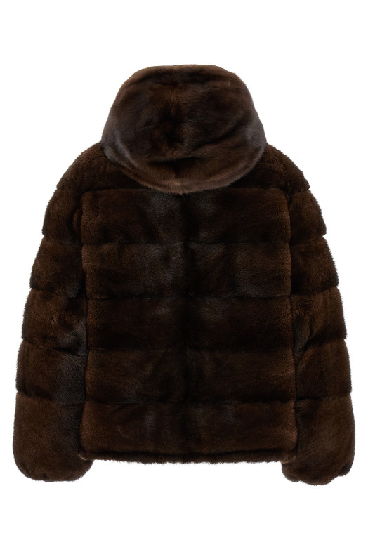 Двусторонняя меховая куртка коричневого цвета ARMY YVES SALOMON 26W26WFV04262J08XA2257