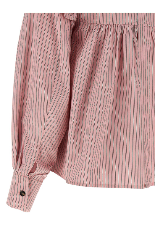 Полосатая блузка Розовая GANNI A1040084868