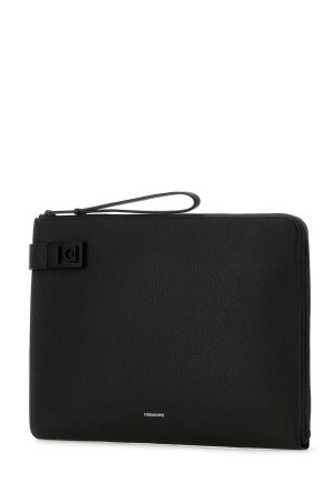 Black leather clutch Black SALVATORE FERRAGAMO (241703779258)