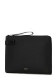 Black leather clutch Black SALVATORE FERRAGAMO (241703779258)