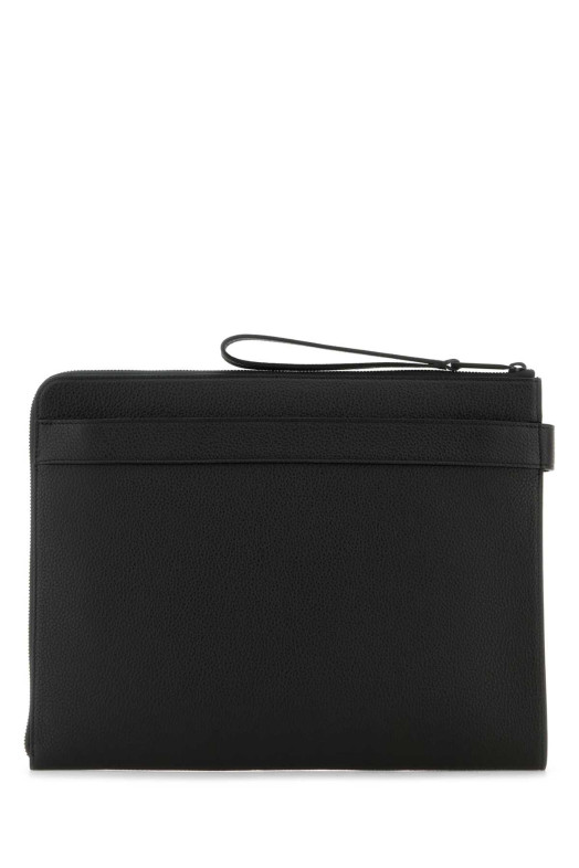 Black leather clutch Black SALVATORE FERRAGAMO (241703779258)