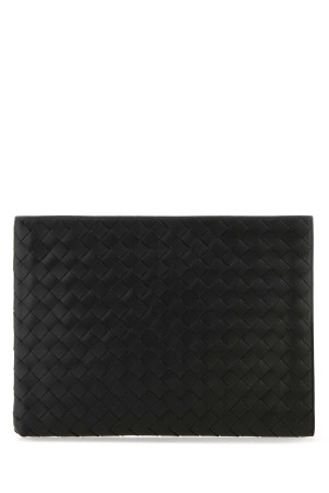 Black leather Intrecciato clutch BOTTEGA VENETA (607479VCPQ5)