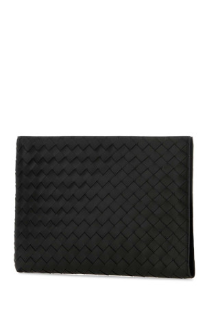 Black leather Intrecciato clutch BOTTEGA VENETA (607479VCPQ5)