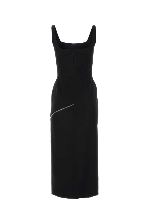 Black twill dress Black ALEXANDER MCQUEEN (757633QJAAC)