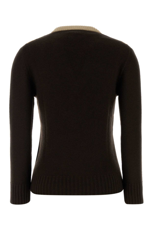 Шерстяной свитер шоколадного цвета VALENTINO GARAVANI (7B0KC69L9SW)