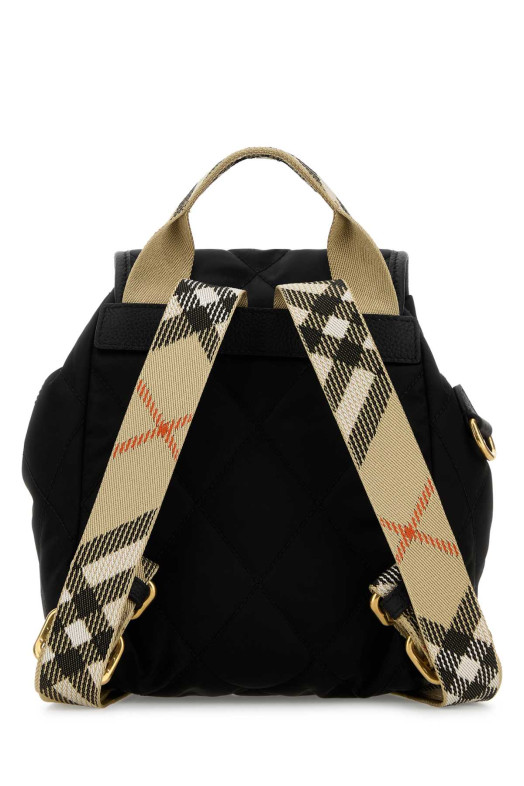 Черный холщовый мини-рюкзак Horseshoe Black BURBERRY (8118748)
