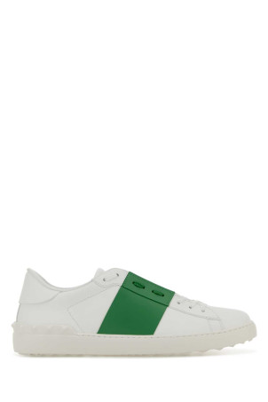 White leather Open sneakers with green band VALENTINO GARAVANI (8Y2S0830BLU)
