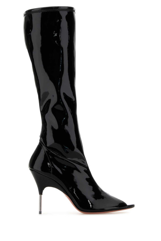 Black vinyl Bruna boots AMINA MUADDI (BRUNASTREHIGHBOOT)