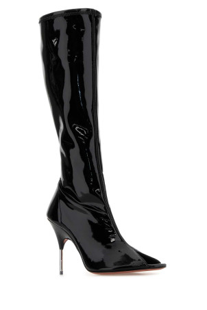 Black vinyl Bruna boots AMINA MUADDI (BRUNASTREHIGHBOOT)