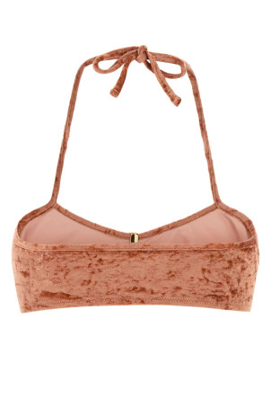 Peach stretch velvet bikini top CHLOE (CH25AMB09474)