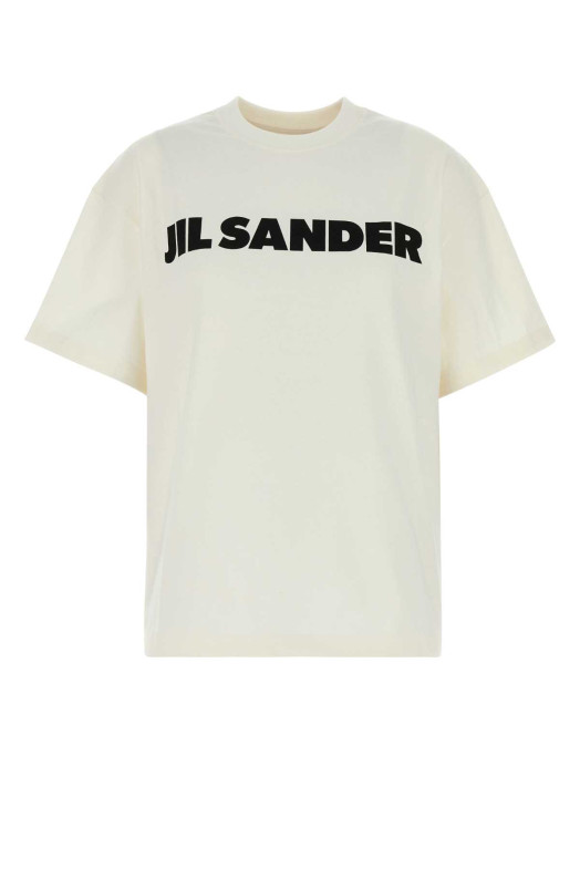 Ivory cotton oversize t-shirt Black JIL SANDER (J03GC0137J45148)