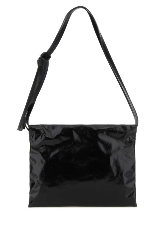 Чорна шкіряна сумка через плече Cushion JIL SANDER (J07ZH0023P6584)