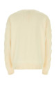 Свитер из эластичной хлопковой смеси цвета слоновой кости, oversize, OFF WHITE (OMHE151C99KNI001) OFF-WHITE