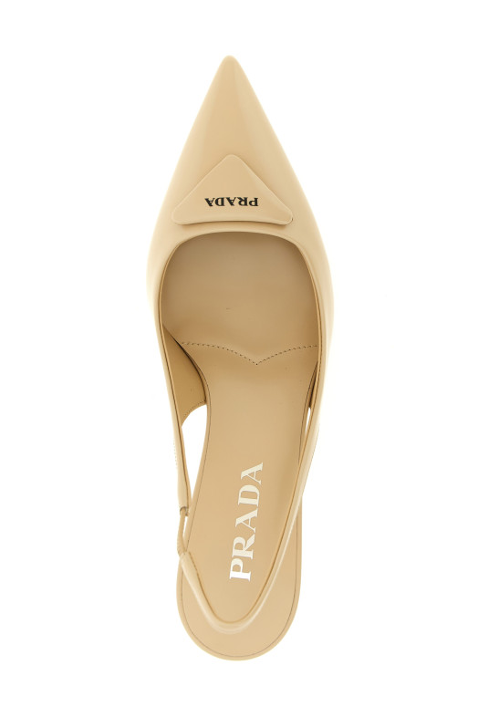 Triangle logo slingback Brown