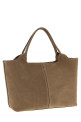 Small to medium suede shopping bag Beige