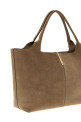 Small to medium suede shopping bag Beige