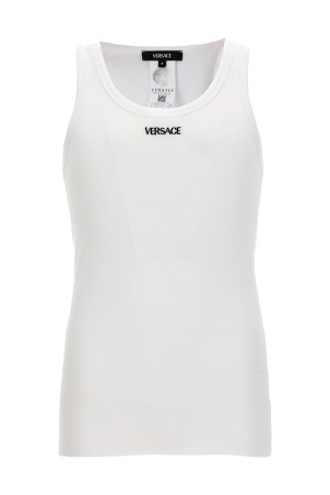 Майка с вышитым логотипом Белая VERSACE 10131251A094101W000