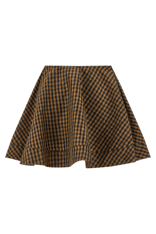 'Crinckled Taffetà' skirt Brown