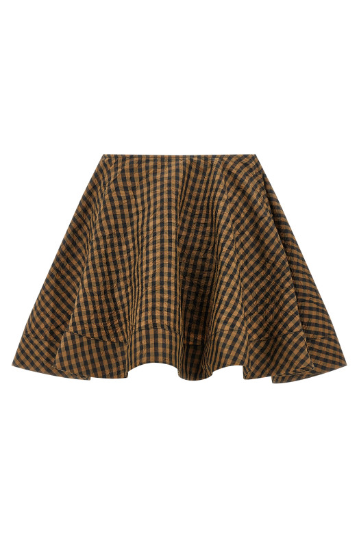 'Crinckled Taffetà' skirt Brown