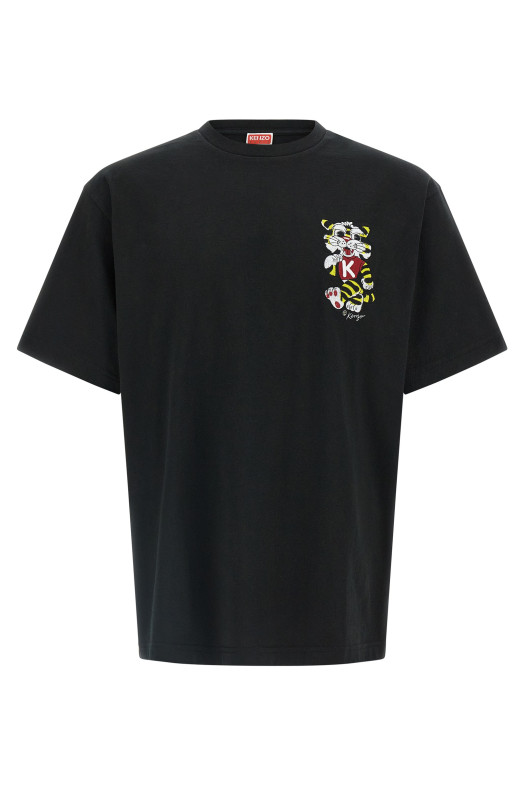'Wild Tiger embroidered' T-shirt Black