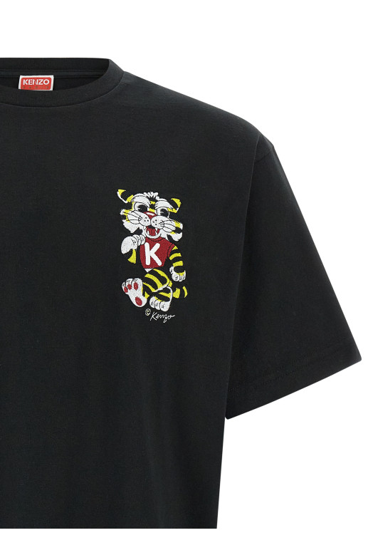'Wild Tiger embroidered' T-shirt Black