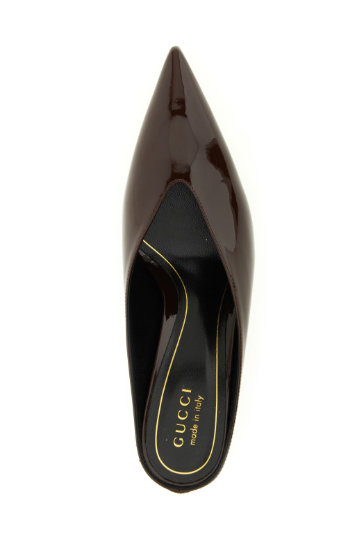 Patent mules Bordeaux