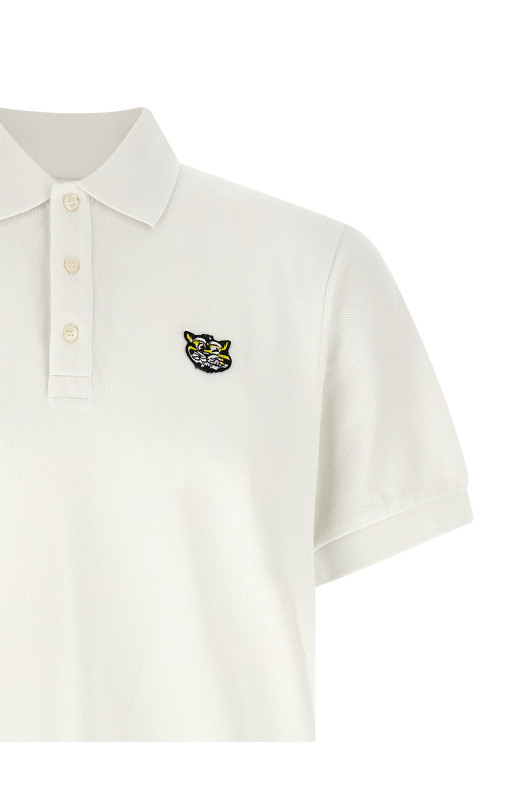 'Wild Tiger Gots' polo shirt White