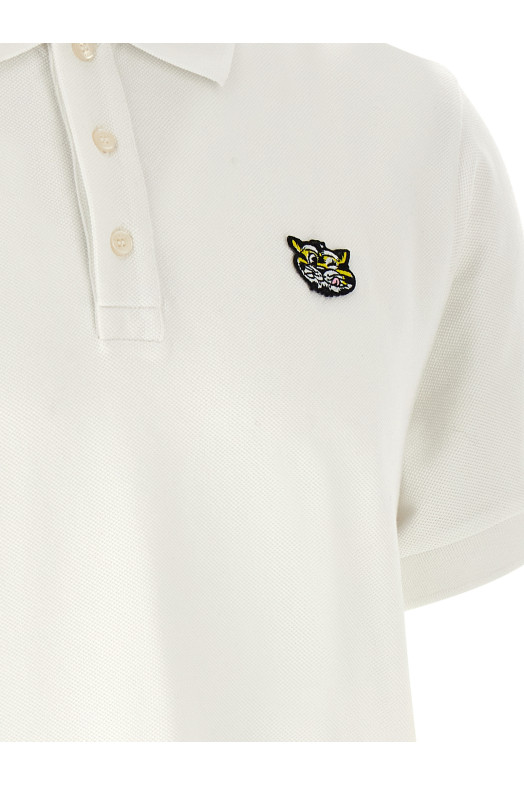 'Wild Tiger Gots' polo shirt White