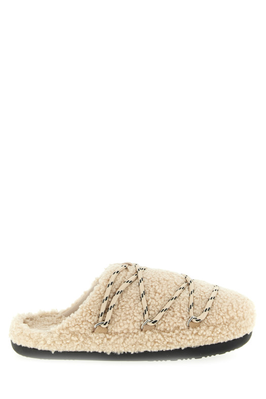 'Teddy Slipper' mules Beige