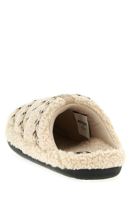 'Teddy Slipper' mules Beige