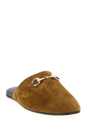 Замшевые туфли-муле «GG» Коричневые 849565AAFQV2118