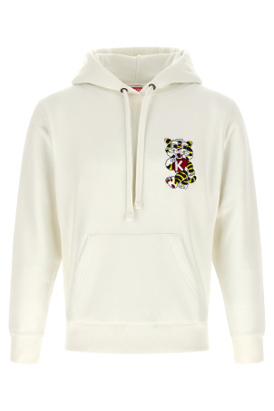 'Wild Tiger Embroidered' hoodie White