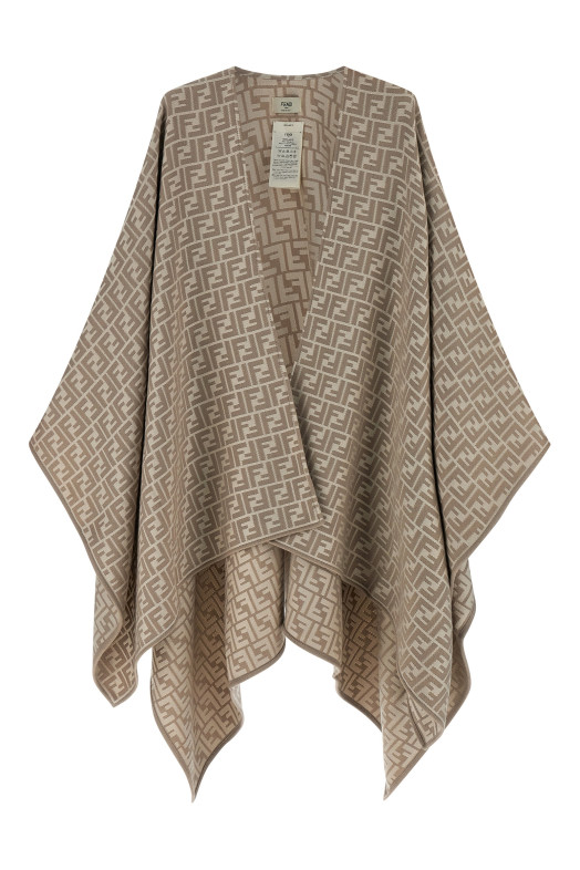 FENDI 'FF' жаккардовый пончо Gray FXX782AQ8GF0QZ0