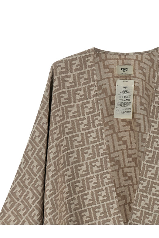 FENDI 'FF' жаккардовый пончо Gray FXX782AQ8GF0QZ0