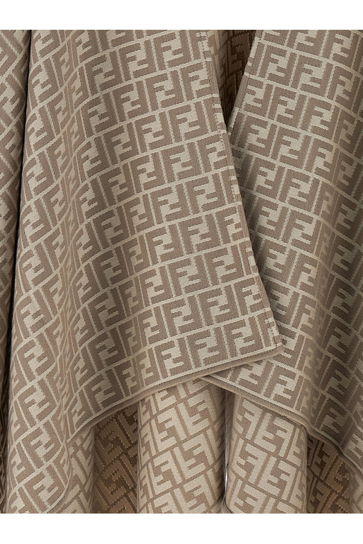 FENDI 'FF' жаккардовый пончо Gray FXX782AQ8GF0QZ0
