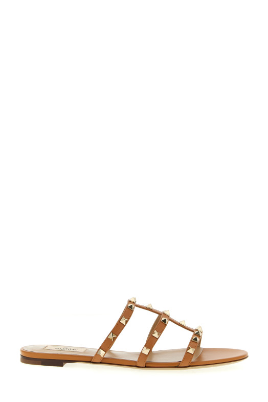 Valentino Garavani 'Rockstud' slides Beige